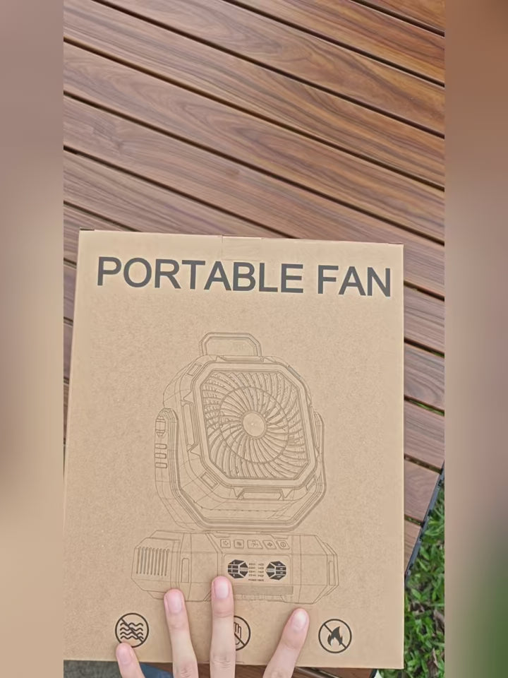 NomadBreeze 3-in-1 Camping Fan | 40000mAh Oscillating Camping Fan with LED Lantern and Remote Control